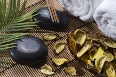 natural spa setting with incense