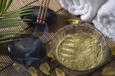 natural spa setting with incense