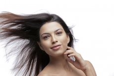 half-length portrait of a pretty gir