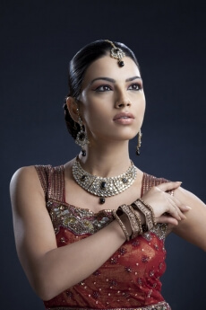ethnic woman looking away from camera