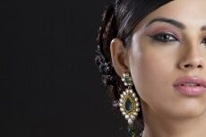 half face of a woman posing