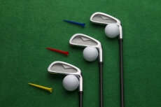 golf kit on a green background