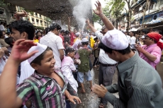 youngster celebrating ganesh chaturthi festival in india 