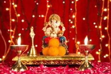 lord ganesha with ladoos
