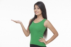 girl posing in showing gesture 