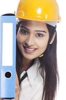close up of a girl carrying folder 
