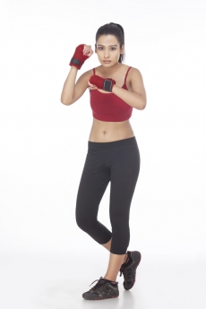 girl standing in self defense position