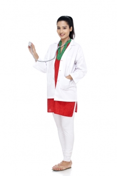 side pose of a girl posing with stethoscope 