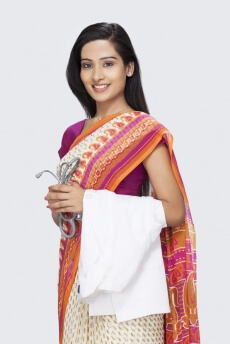 doctor with labcoat and stethoscope in hand