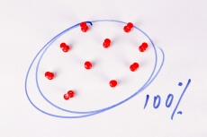 board pins in a blue circle