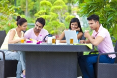 couples at breakfast table 