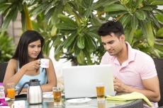 couple on breakfast table 