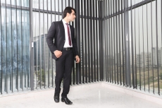 side pose of man at work