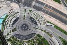 dubai roadways from the top view 