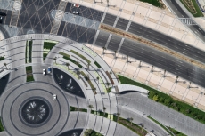 top view of dubai city space