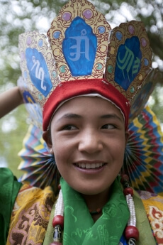 close up on a tribal citizen at the ladakh festival