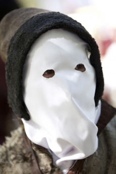 people with traditional masks at the ladakh festival