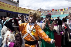 tribal people celebrating the ladakh festival