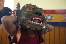 ladakhi wearing mask getting ready for the festival 
