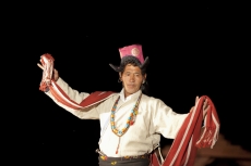 ladakhi man performing at ladakh festival