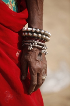 half portrait of village woman 