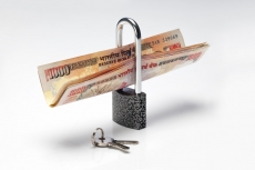 cash with lock and keys 