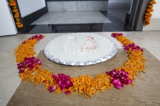 footprints at the entrance 