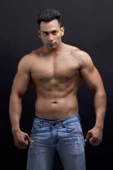 man with a well built physique