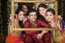 friends talking a self portrait on diwali
