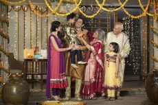 family celebrating diwali together 