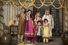 family talking on mobile phones 