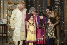 family doing diwali pooja 