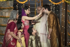 family doing diwali pooja 