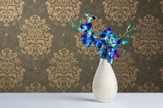 beautiful flowers in a glass vase