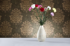 beautiful flowers in a glass vase