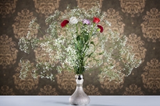 beautiful flowers in a glass vase