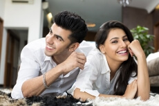 couple having leisure time at home 