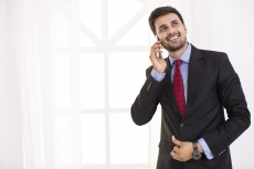 businessman talking on mobile phone