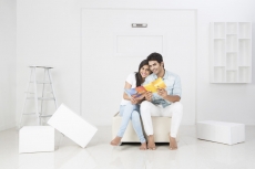couple choosing wall paint colour