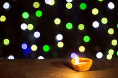  colourful lights and diya 