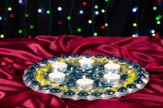 diyas on thali