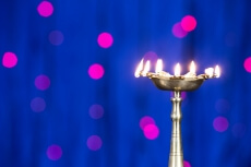 lighting lamp against blue background