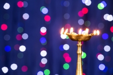 lighting lamp against blue background
