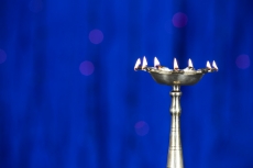 lighting lamp against blue background