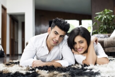 couple enjoying leisure time at home 