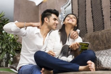 couple enjoying at home