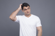 man thinking about something 