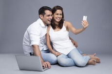 couple posing for a picture 