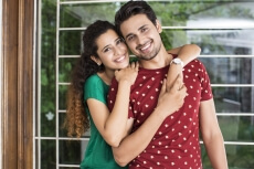 couple enjoying each others company at home