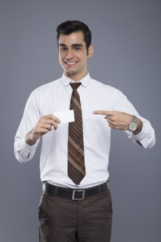 professional man with visiting card 